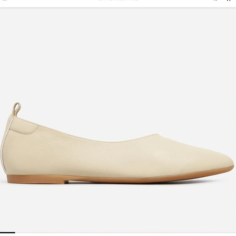 EVERLANE The Italian Leather Day Glove in Cream Flats Slip On Size 7.5 NEW_4